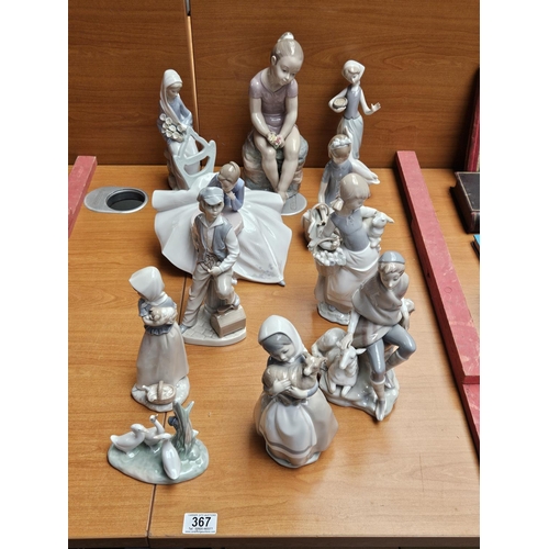 367 - Collection of Lladro and Nao figurines