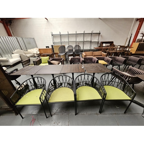 401 - Four Sandalyeci metal tub chairs - no cushions