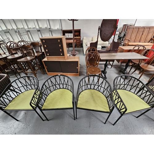 431 - Four Sandalyeci metal frame tub chairs