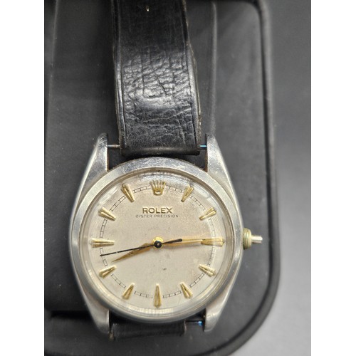 504 - A vintage Rolex Oyster Precision 6422 gents wristwatch - stainless steel case, incorrect strap, beze... 