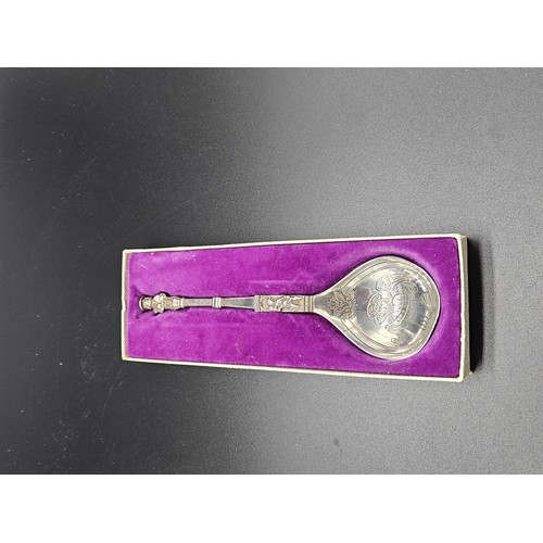 513 - A David Anderson Norwegian christening spoon (Simon) - 18cm long and weighing 61 grams