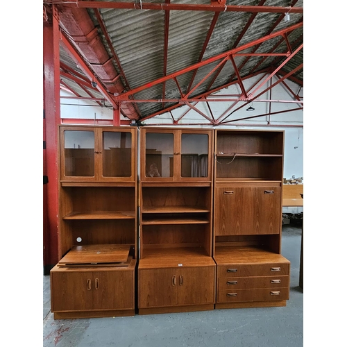 407 - Three Teak G Plan wall cabinets - tops not attached to bases

H 200cm
W 82cm 
D 48cm