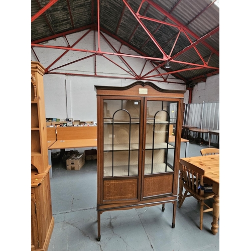 410 - A Mahogany inlaid china cabinet
H 188cm
W 102cm
D 34cm