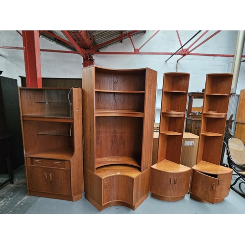 416 - Four Teak G Plan corner cabinets - tops not attached
H 171cm      W 110cm     D60cm
H200cm       W 1... 