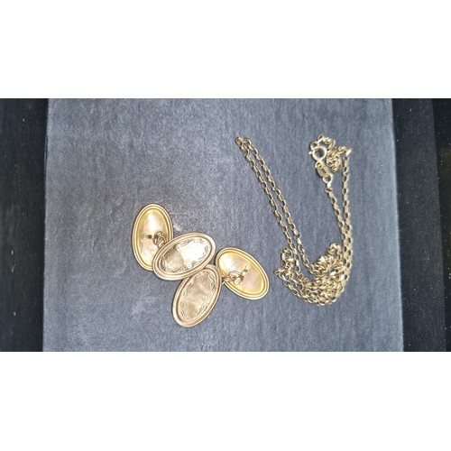 477 - A 9k gold chain and a pair of 9k gold cufflinks - weight 5.3 grams