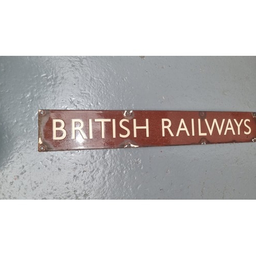 479 - A British Railways enamel sign 27 inches x 4 inches - enamel chipping around the screw holes