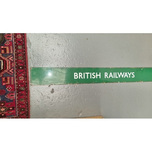 481 - A British Railways green and white enamel sign - slight enamel loss to the edges - 53 inches x 6 inc... 