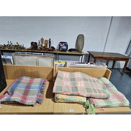 342 - Four woollen blankets - possibly Welsh