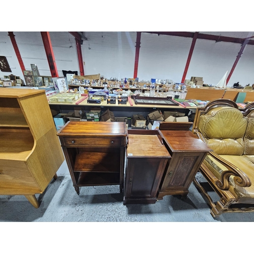 401 - Two Mahogany pot cupboards and a Mahogany bookcase