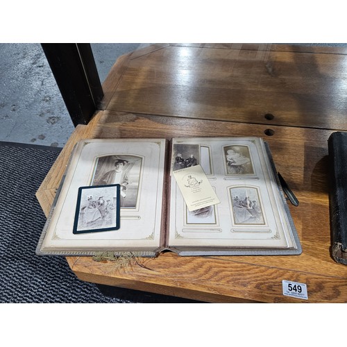 549 - 2 Victorian photograph albums. One containing over 50 Period photographs and signed by the Mayor of ... 