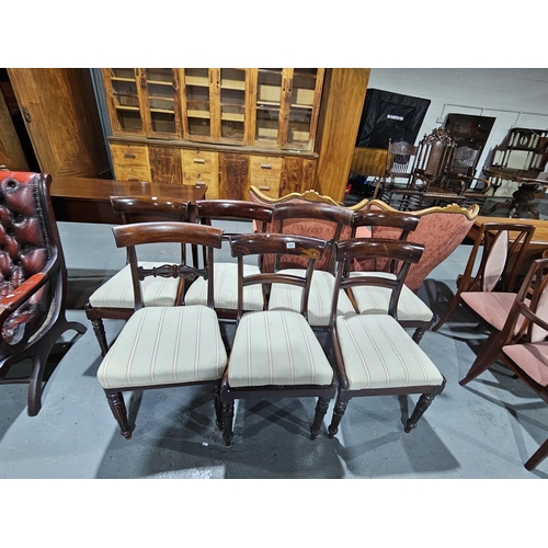 424 - 7 mahogany Edwardian dining chairs