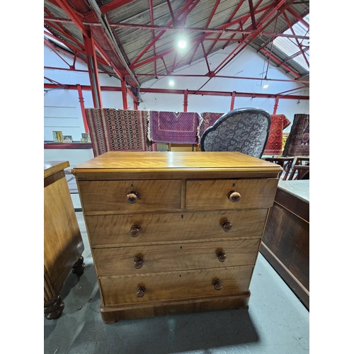 435 - A Victorian two over three chest of drawers
Height 108cm  width 105cm depth 52cm