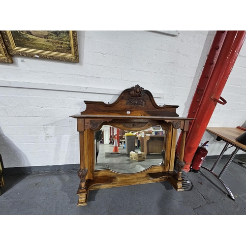 481 - A mahogany over mantle mirror