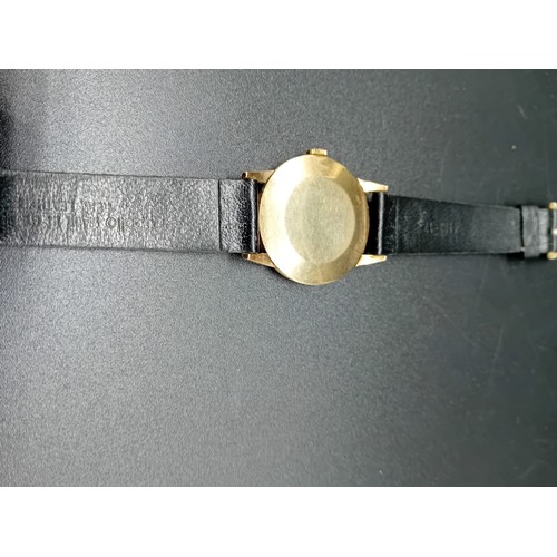 503 - A 9 carat gold Rolex/Tudor gentlemans wrist watch with leather strap - 1960's with subsiduary dial -... 