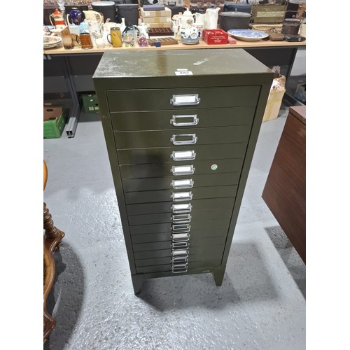 402 - A metal 15 drawer filing cabinet