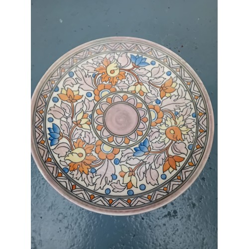 516 - A large Charlotte Rhead for Crown Ducal charger, - blue, orange and yellow floral decoration - Crown... 