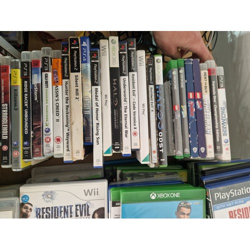 614 - A boxed Playstation 1 console with controllers, Nintendo Wii console, Xbox 360 console with controll... 