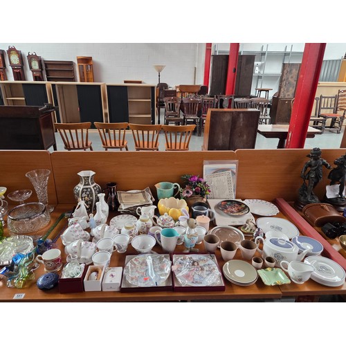 551 - Decorative china and glassware to include Royal Coppenhagen, Clarice Cliff, paperweights etc