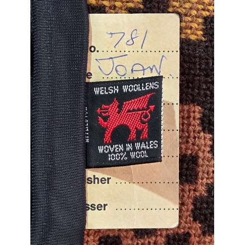 530 - A ladies Welsh woollen long coat - good condition - brown, cream and gold colours