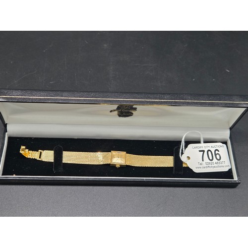 706 - A ladies 18 carat gold Omega watch with 18 carat gold strap c1950's - weight including movement 38.7... 