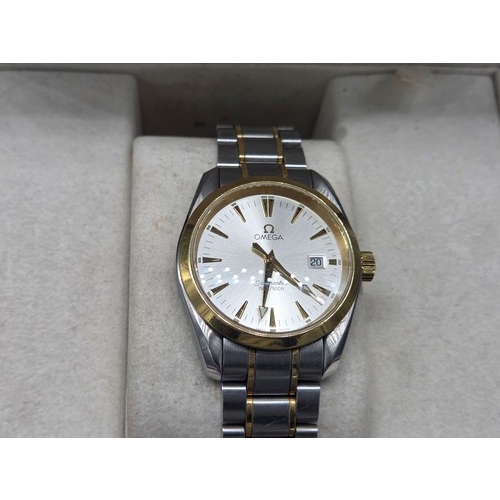 739 - An Omega Seamaster Aqua Terra 150m steel/yellow gold gents watch 2317.30.00 stainless steel and 18k ... 