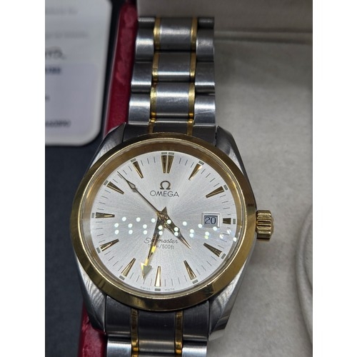 739 - An Omega Seamaster Aqua Terra 150m steel/yellow gold gents watch 2317.30.00 stainless steel and 18k ... 