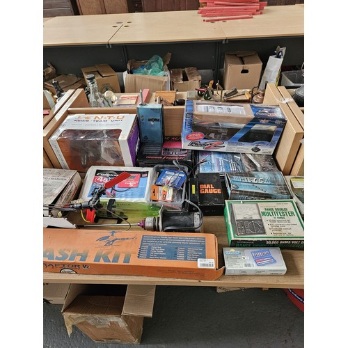 528 - A boxed Spacewalker model plane, petrol powered helicopter (untested) together with other remote con... 