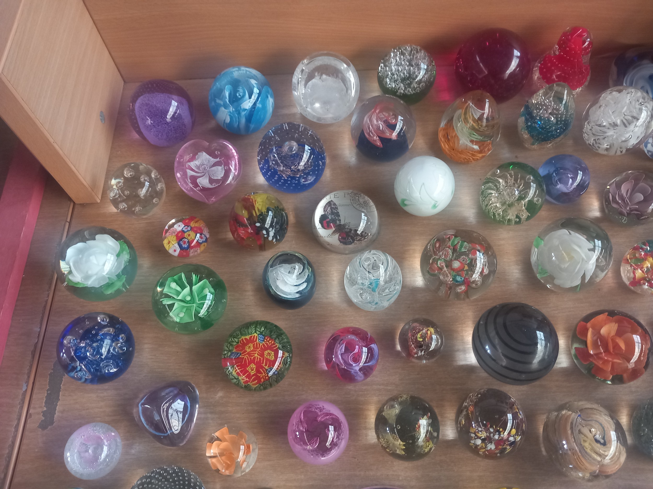 A selection of glass paperweights
