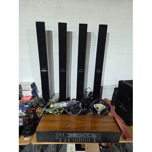 705 - A Sinclair ZX Spectrum keyboard, Bose speakers, with mobile phones, PlayStation accessories and an a... 