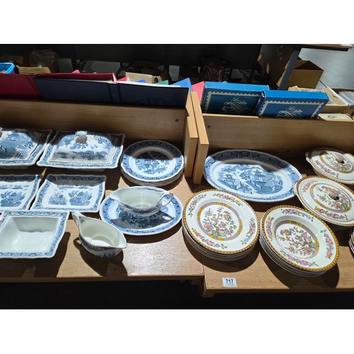 717 - A Bristol Alkalon china Mandarin pattern part dinner service, Washington pottery Indian Tree part di... 