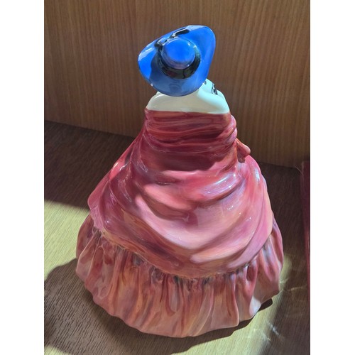 517 - Eight large Royal Doulton figurines - The Old Balloon Seller, The Balloon Seller, Biddy Pennyfarthin... 