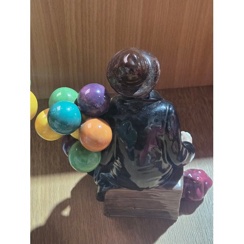 517 - Eight large Royal Doulton figurines - The Old Balloon Seller, The Balloon Seller, Biddy Pennyfarthin... 