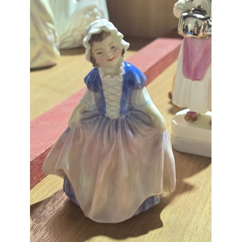 519 - A collection of Royal Doulton, Royal Worcester and Coalport figurines of varying sizes