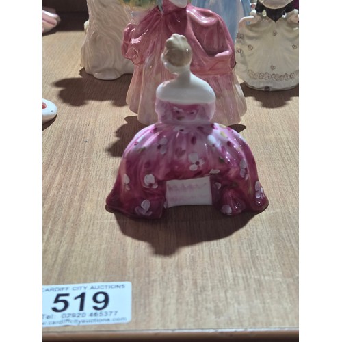 519 - A collection of Royal Doulton, Royal Worcester and Coalport figurines of varying sizes