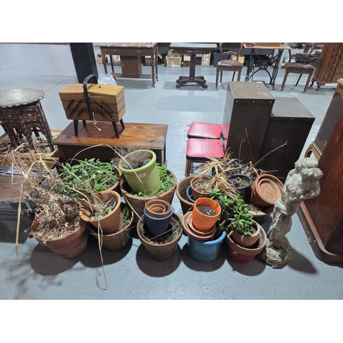 433 - A selection of terracotta and ceramic planters