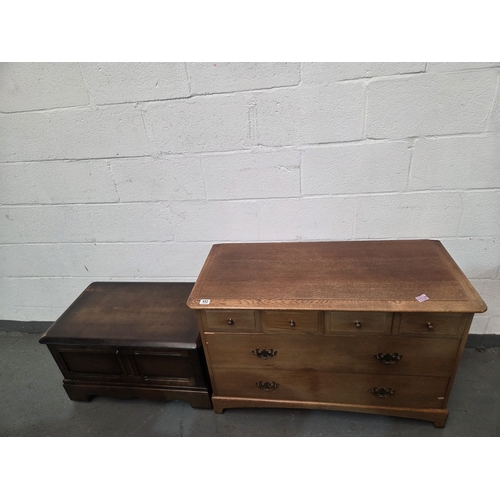 452 - A Stag chest of drawers and an oak media cabinet