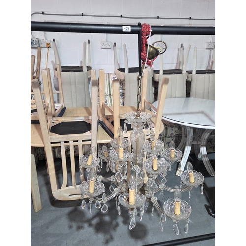 469 - A large antique French crystal chandelier - re-wired