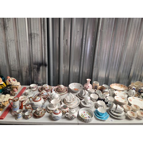 480 - A large quantity of china to include part teasets, Japanese, Royal Kent, etc.