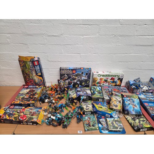 705 - Three Lego Nexo knights sets with Lego bionicles and chima - all sets have been opened and built - s... 
