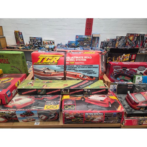 722 - A boxed Matchbox race and chase set, two Scalextric racing sets, Subbuteo International Edition tabl... 
