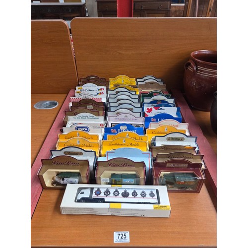 725 - A collection of 51 boxed diecast model vehicles - Hamley's, View vans, Castlehouse - delivery vans, ... 