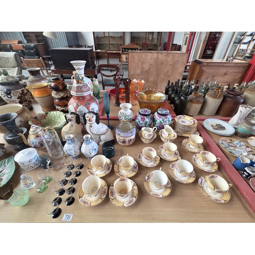 733 - Decorative china and glassware to include Tuscan 