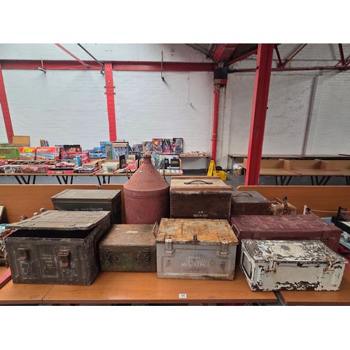745 - A selection of military ammunition boxes