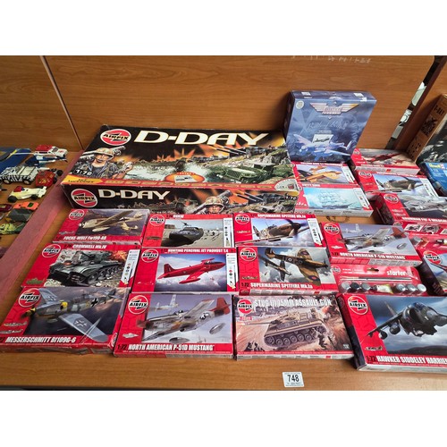 748 - Military Airfix model kits including D-Day, Battle of Britain etc.