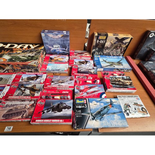 748 - Military Airfix model kits including D-Day, Battle of Britain etc.