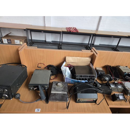 759 - A quantity of amateur Radio/ Ham radio equipment - AR 3000 communications receiver, YAESU all mode t... 