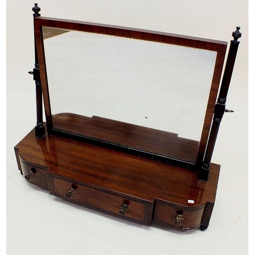 1097 - An Edwardian mahogany toilet mirror with three drawers to base, 66cm wide by 56cm tall