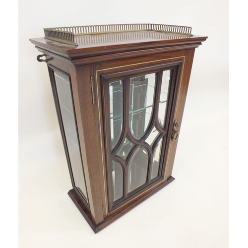 1098 - An Edwardian fine quality rosewood vitrine wall display cabinet with single glazed door