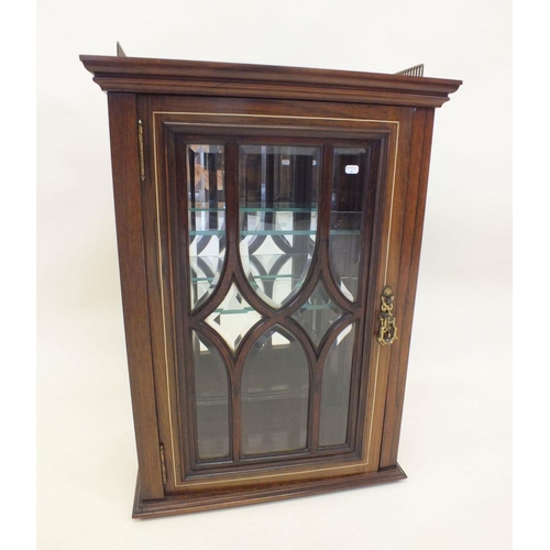 1098 - An Edwardian fine quality rosewood vitrine wall display cabinet with single glazed door