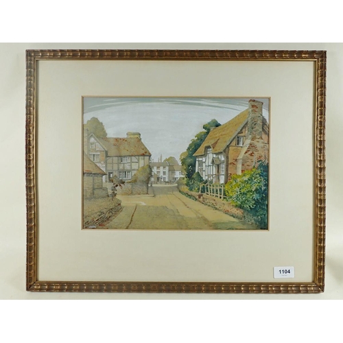 1104 - J Lewis Stant - watercolour old English village scene , mid 20th century, 25 x 35cm